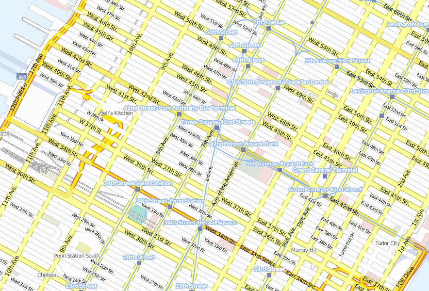 Broadway Stadtplan Mit Satellitenfoto Und Hotels Von New York