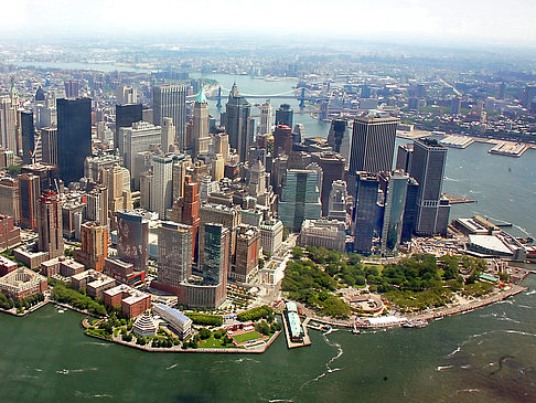 Bildansicht Attraktion in New York Die prägnante Skyline des Bezirks Lower Manhattan Ansicht Sehenswürdigkeit